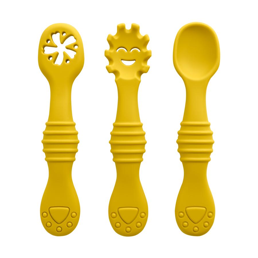 New Mother-kids 3PCS Baby Silicone Spoons Baby Utensils Training Cutlery Set Baby Feeding Meal Spoon Children's Tableware