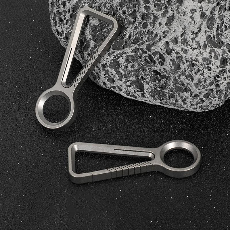 Titanium Alloy Keychain EDC Key Holder CNC Integral Molding Process Simple Key Ring Quick Release Spring Clips Hooks
