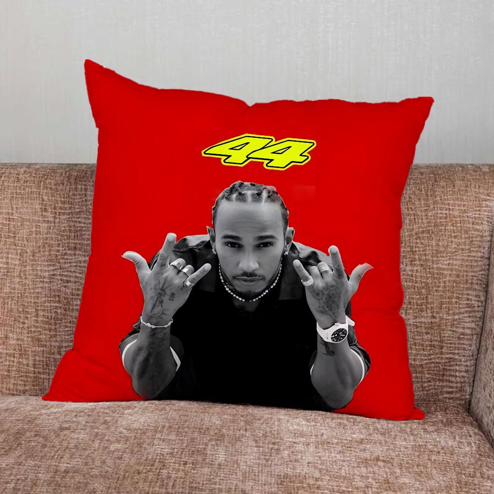 Racing 44 L-Lewis H-Hamilton Pillow Case For Home Bedroom Car Office Decoration Living Room Sofa Cushion Cover Suitable