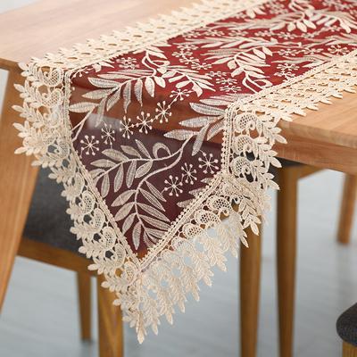 Bestickte elegante Tischläufer Spitze Tischtuch Hochzeit Party Home Dekoration Tischdecke Tischläufer Modern für Esstisch