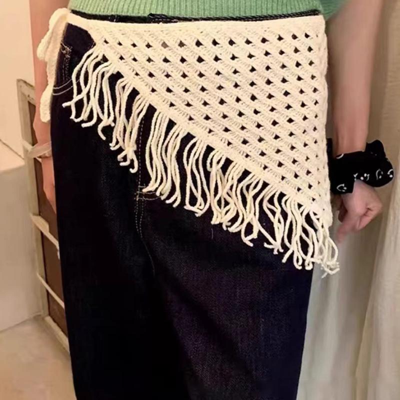 1 Stück Damen Dreiecksschal Y2K Verstellbar Quastenakzent Lässig Schickes Accessoire Für Reisen