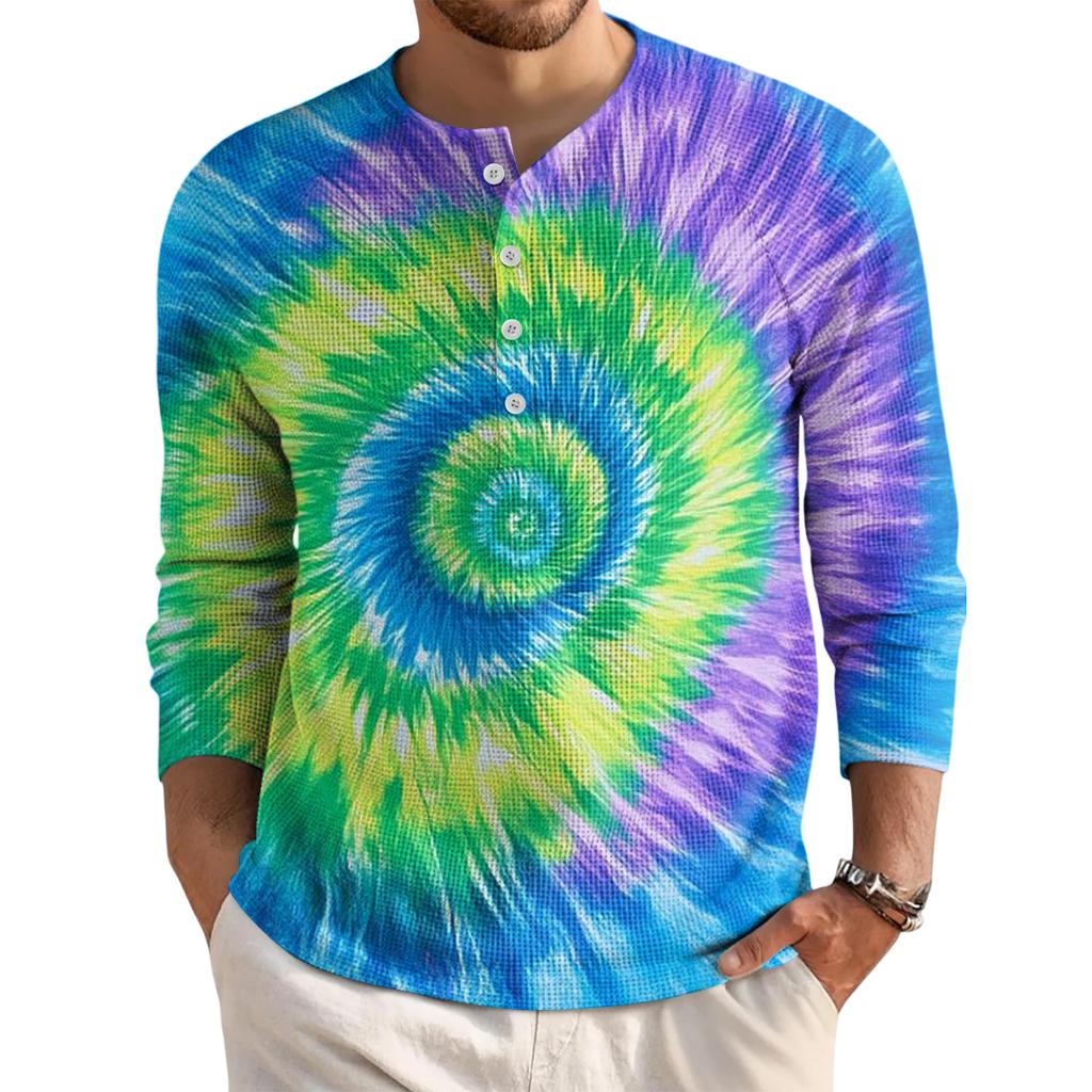 Men's Loose Casual Button Down Collar Long Sleeve Top