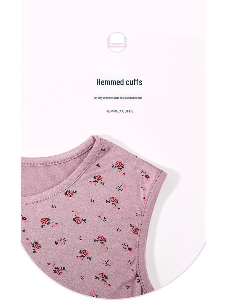 Mamas Sommerpyjama: Leichtes Modal-Set aus Weste und Kurzarm für Frauen mittleren und höheren Alters