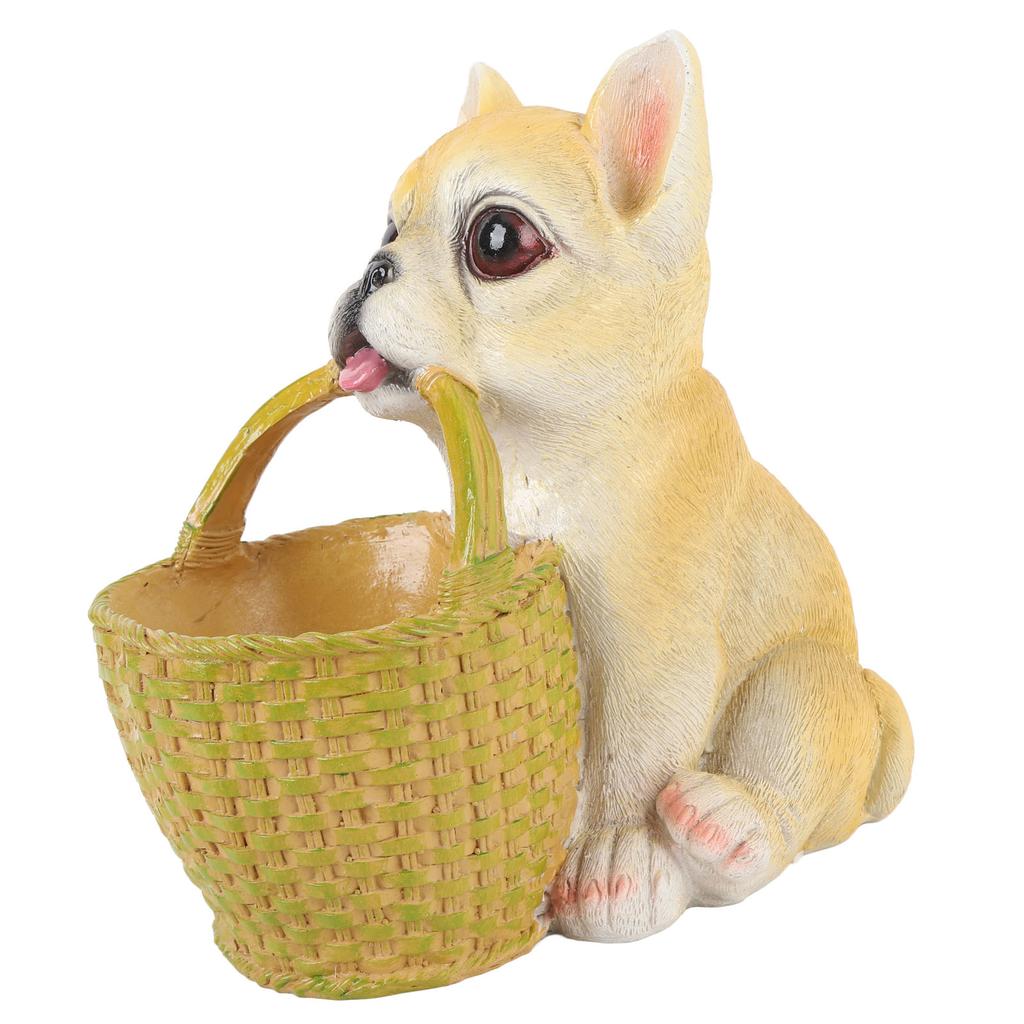 Cute Dog Ornament Entry Key Storage Basket Puppy Statue for Living Room Entrance   Decoration