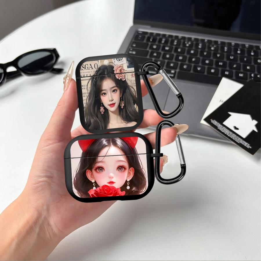 Girl Holding The Flowers Earphone Cases Cover Case For Airpods Pro 1 3 Pro3 2 4 Pro2
