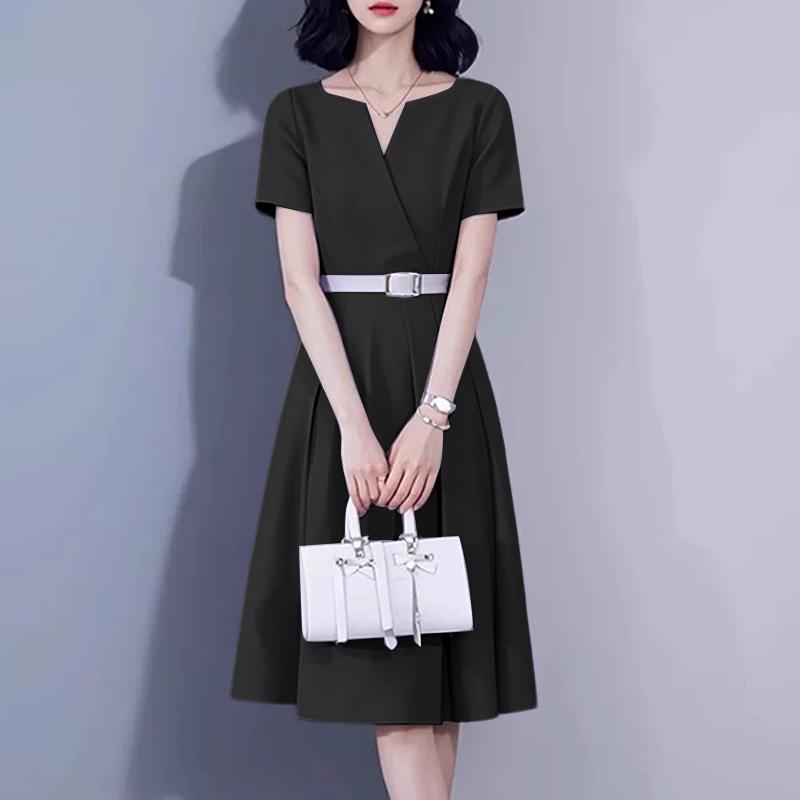 ZANZEA Women Summer V-Neck Solid Color Casual Short Sleeve Dress