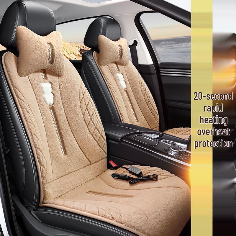 SF Rabbit Plush Heating Pad Car Seat Cushion - Bear Cartoon Winter Warmth Interior Supplies