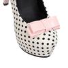 Sexy Super High Heels Women Platform Pumps Polka dot Bow Party Dress Shoes Woman Elegant Wedding Shoes Female 12cm Stilettos