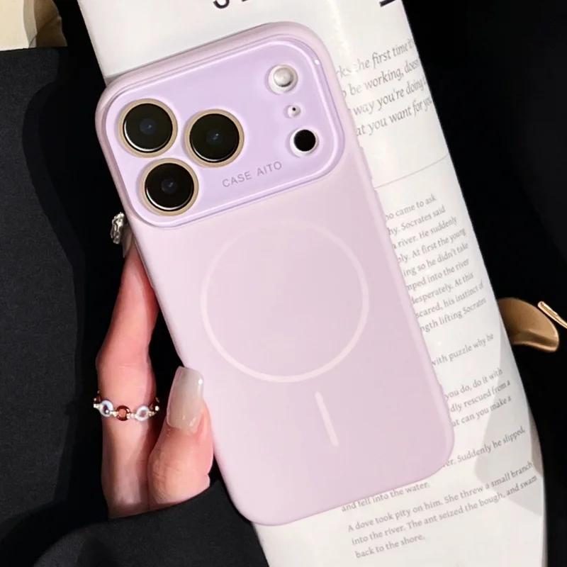 Luxury Liquid Magnetic for Magsafe Crystal Lens Case for iPhone 17 Pro Max  Air 16 15 14 13 12 Wireless Charge Soft Smooth Cover