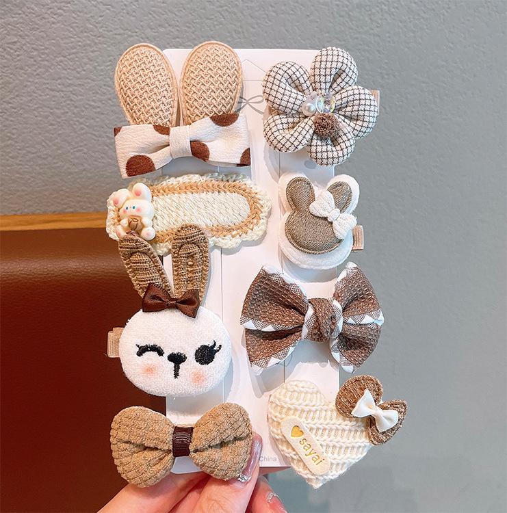 Milk Coffee Color Bow Hair Ties - No Damage Elastic Bands for Little Girls