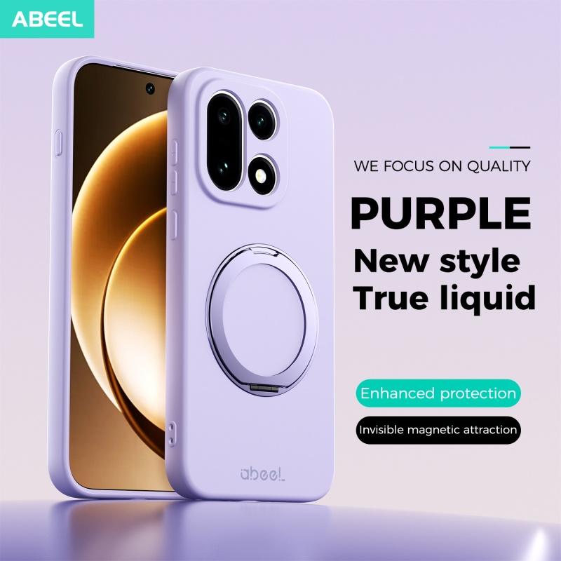Liquid Silicone Invisible Magnetic Rotating Stand Case For OnePlus 1+ 15 Wireless Charging Soft Shockproof Case Cover