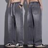 Herrenbekleidung Weite Hosen Baggy Jeans Streetwear Gerade Mode Denim Hosen Y2k Vintage Gewaschen Elastischer Bund Herrenhosen