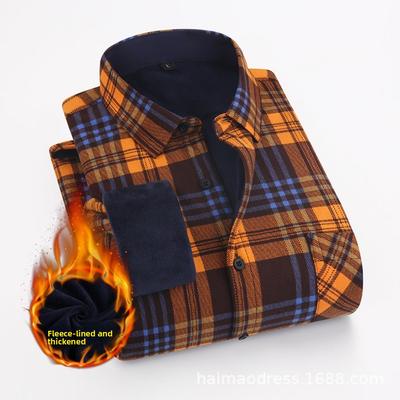 New Autumn/Winter Men's Shirts: Checked, Fleece-Lined, Thickened Shirts – Warm, Business and Casual Outerwear for Men
