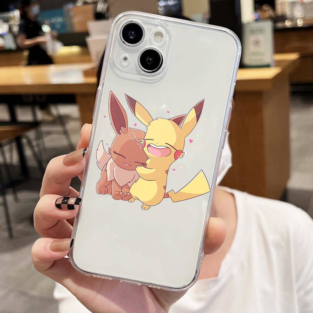 E-53 Pikachu and Eevee Case for Samsung A04S A05 A14 A06 A51 A15 A16 A12 S20 S21 S24 Ultra A55 A54 OPPO Reno 8 5 A22 A23 A25 A35 A34 A52 A11