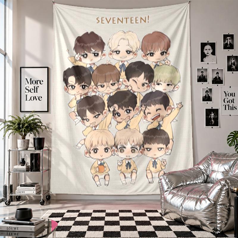 Wall TapestrySEVENTEEN Art Hanging Cloth Decorative Background Cover for Room Decoration