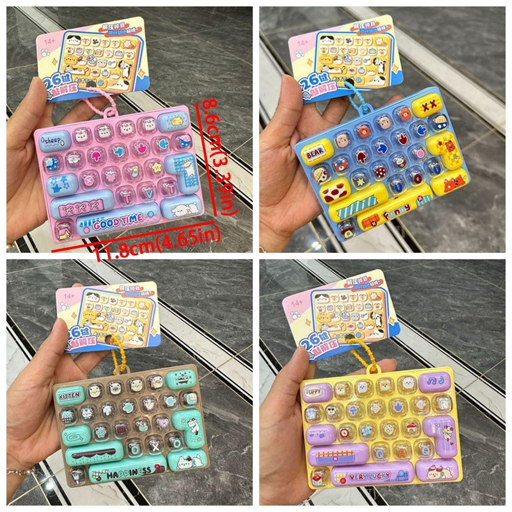 Clear Key Sounds Mechanical Fidget Keyboard Press-Type Mini Keyboard Charm Toy Backpack Pendant