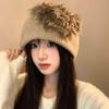 Trendy Dog Knitted Plush Winter Hat For Women Soft And Warm Accessory Fashionable
