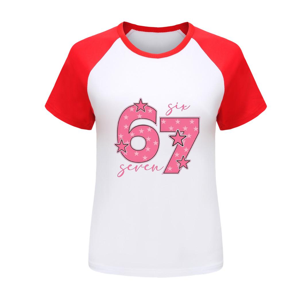 5291 Kids Boys Girls Brainrot 67 Printed Soft Raglan T-Shirt