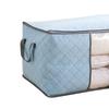 5Pcs Clothing Folding Storage Bag Dustproof Quilt Organizer Non Woven Fabric Large Size Blue