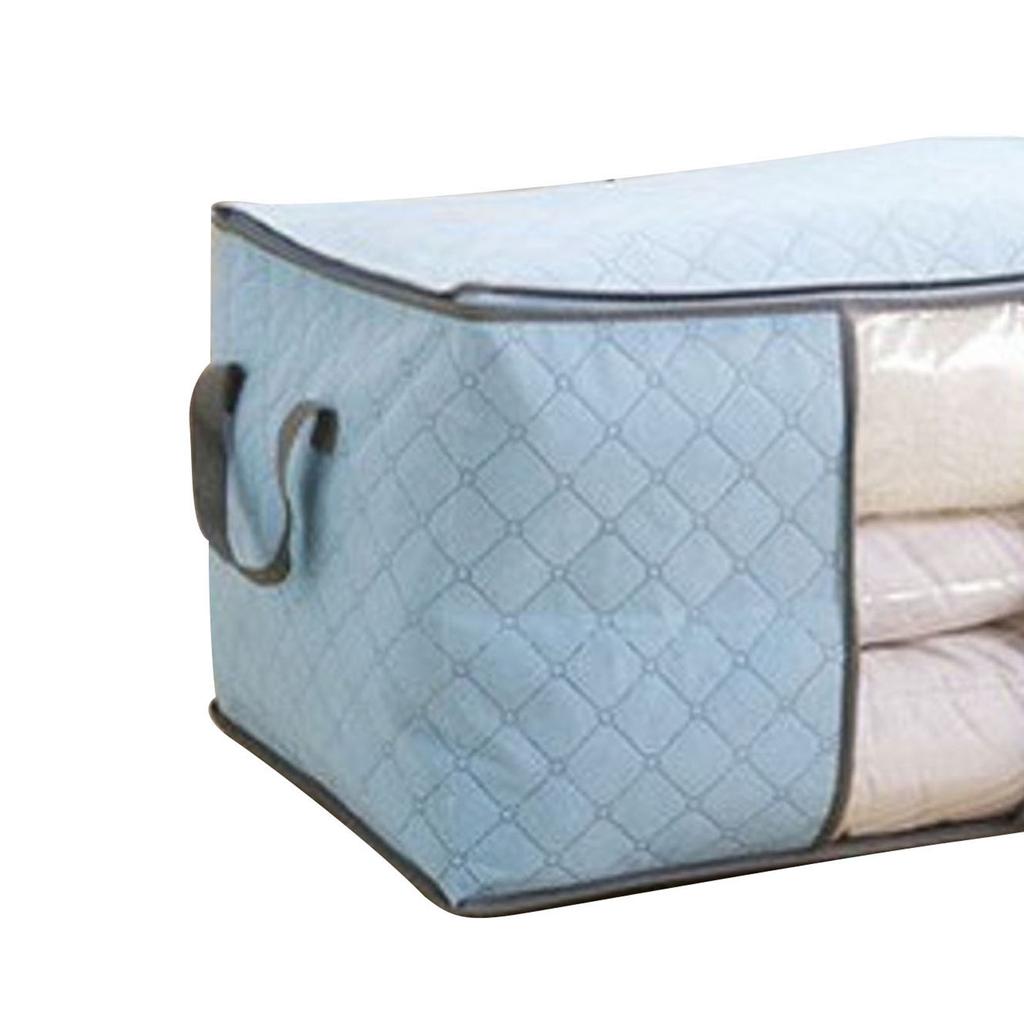 5Pcs Clothing Folding Storage Bag Dustproof Quilt Organizer Non Woven Fabric Large Size Blue