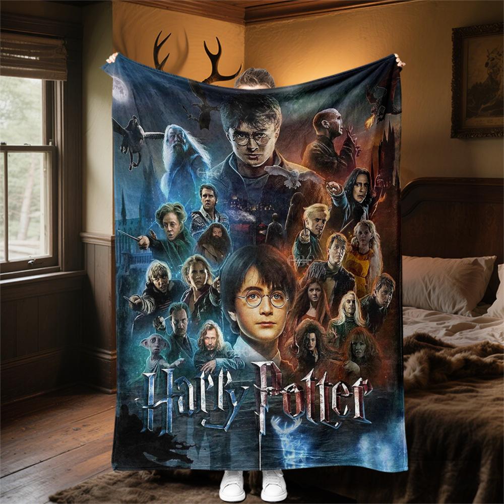 1 szt. Harry Potter, Hogwart, Magiczny Koc Flanelowy Outdoor na Cały Sezon Miękki Ciepły, Wystrój Domu 1031210