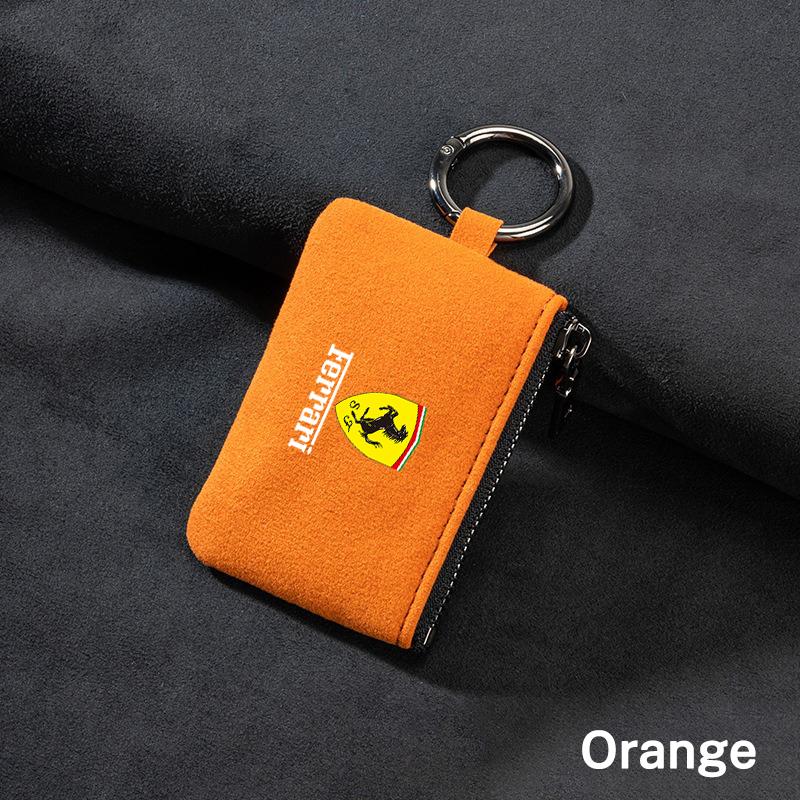 Car Key Bag Cover Case Suede Leather Key Wallet for Ferrari sp3 488 sf90 f40 f8 458 296 Purosangue Roma 599 612 Auto Accessories MQ2