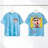 Summer Kids Clothes Anime Colour Tops Crayons Shin-chan Children Front Back Print T Shirt Kawaii Boy Girl Short Sleeve Tee Shirt