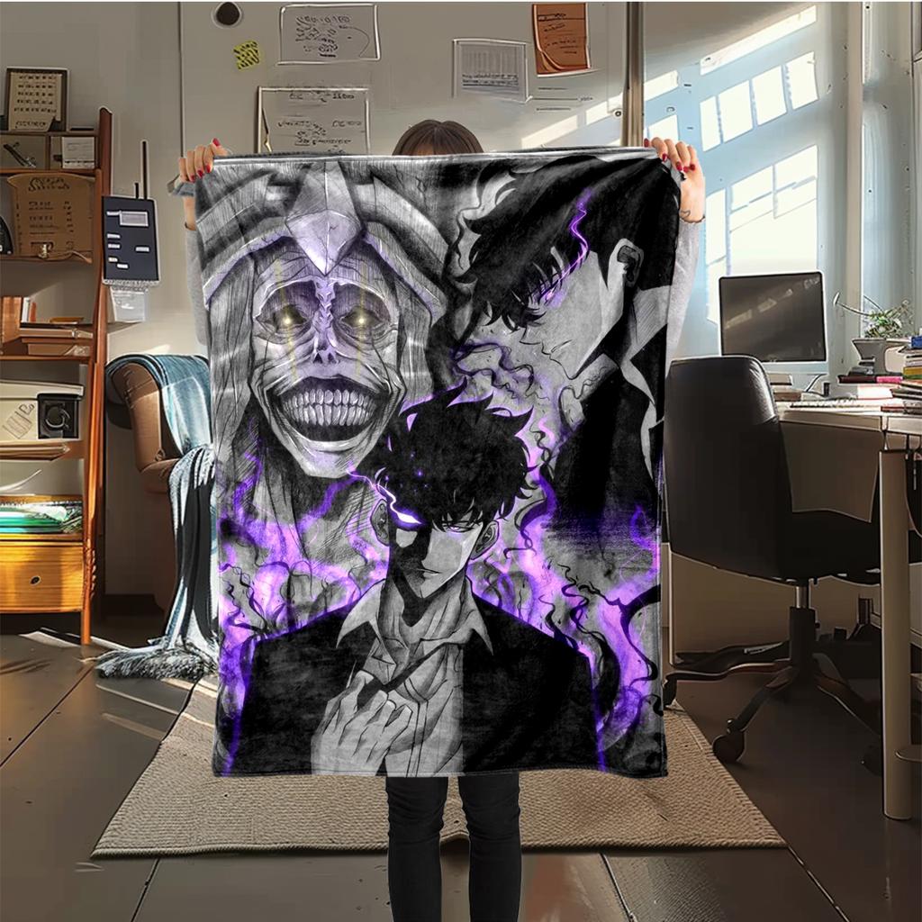 1 ks Flanelová deka s kresleným potiskem, Vysoce kvalitní, Pohodlná pro všechna roční období, Domácí dekorace, Teplo a pohodlí, Perfektní jako vánoční dárek k narozeninám