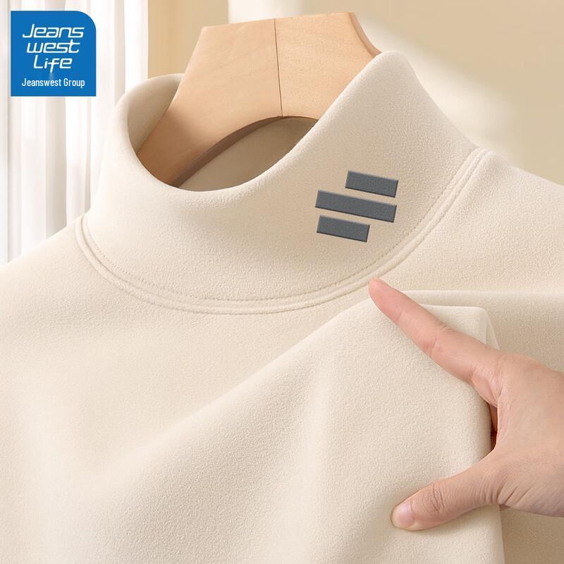 JEANSWEST LIFE Men's Thermal Mock Neck Long Sleeve T-Shirt