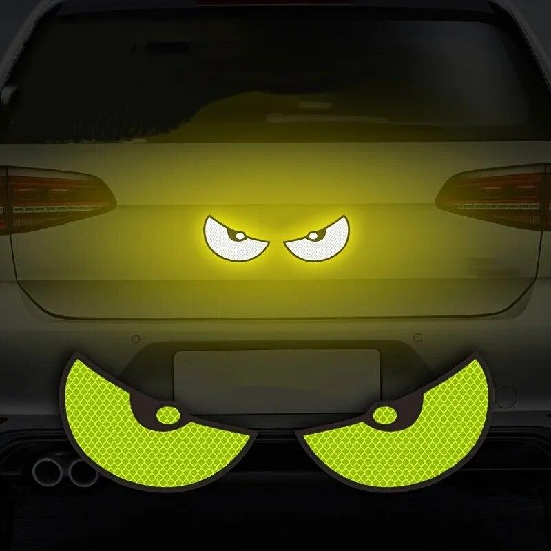 2Pcs/pair Reflective Car Safety Stickers Eye Pattern Car Decals Stickers Car Styling Accessories