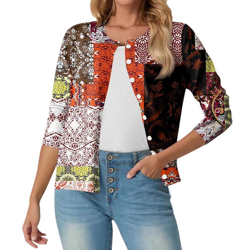 Women's Fashionable, Casual, Comfortable Floral Cardigan Jacket