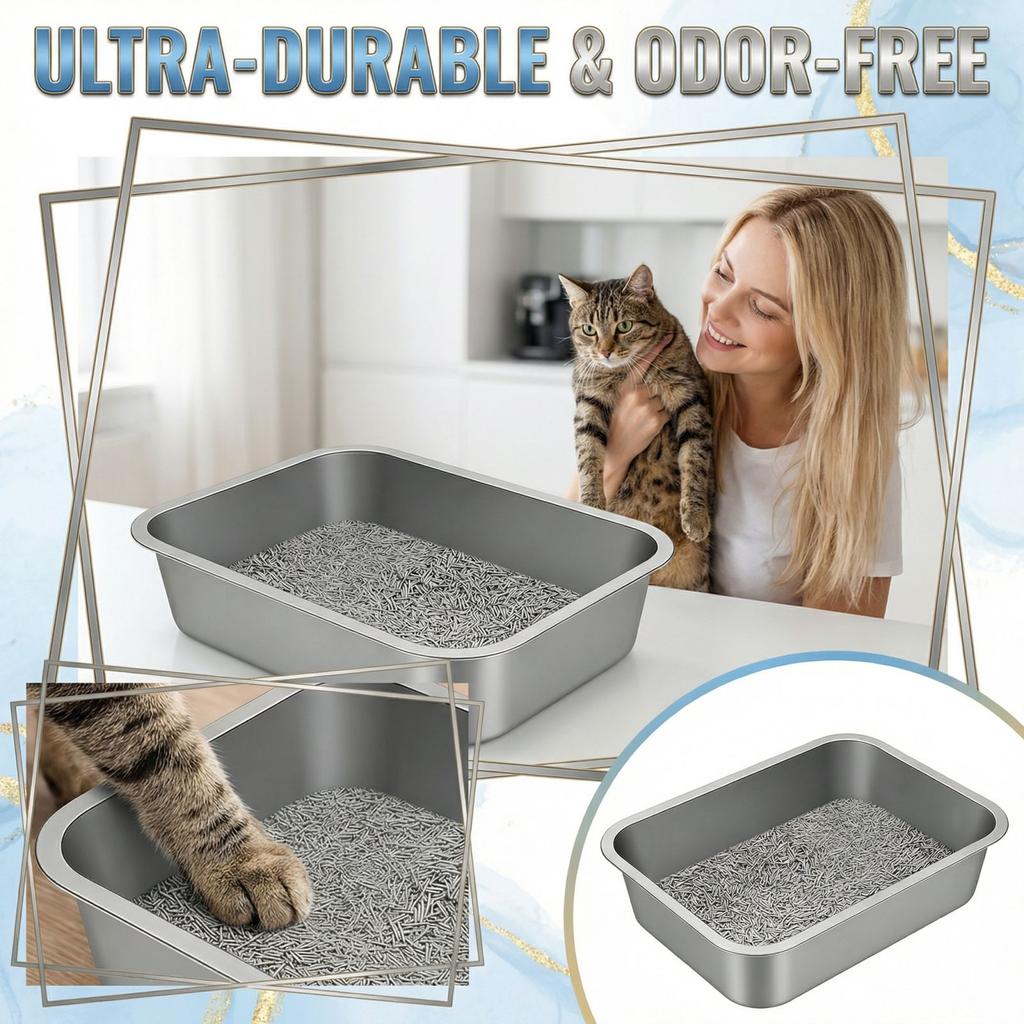 Open Ended Stainless Cats Litter Box