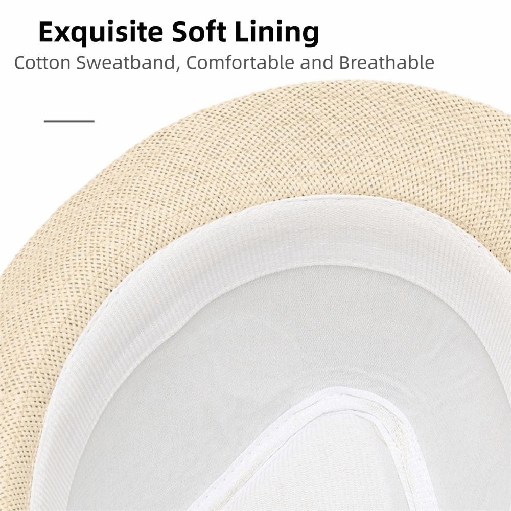 Breathable Belfry Trilby Hat Linen Jazz Beach Hat Retro Fedora Sun Hat  Men