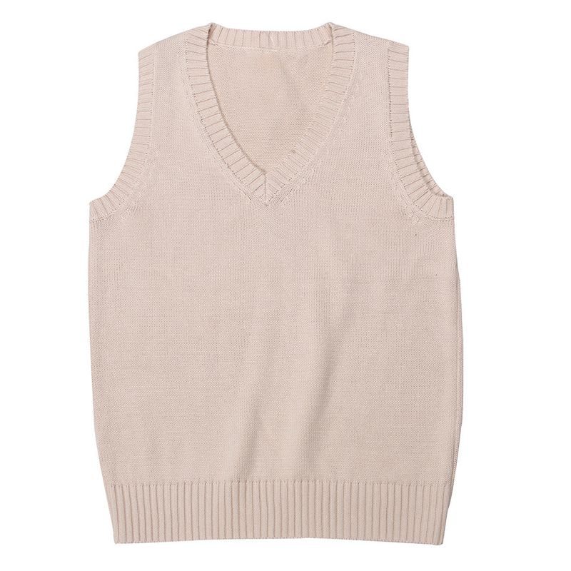 

Domestic JK Uniform Basic Style Pure Color All-Matching Cute Preppy Style Sweaters Vest Women s Vest Anime Cos Apricot color M code