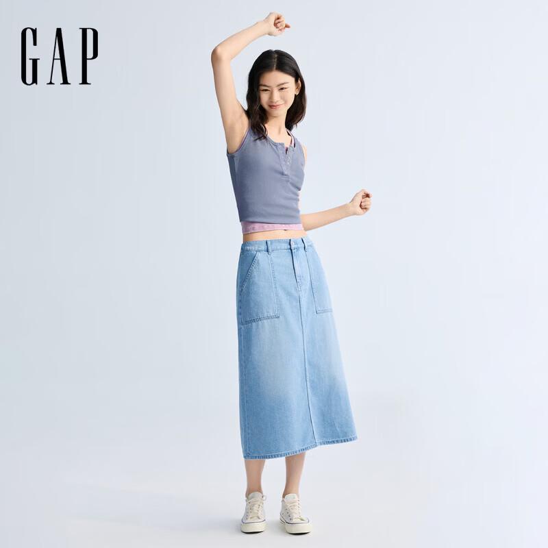 GAP Women's Logo Embroidered Rib Knit Henley Vest