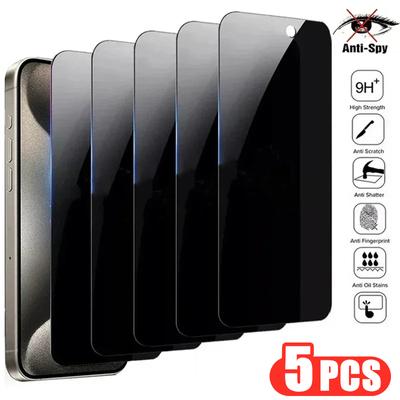 5ks Ochranné sklo na soukromí pro iPhone 15 14 13 12 11 Pro Max Mini Plus Ochranné sklo proti špehování pro iPhone X XR XS MAX