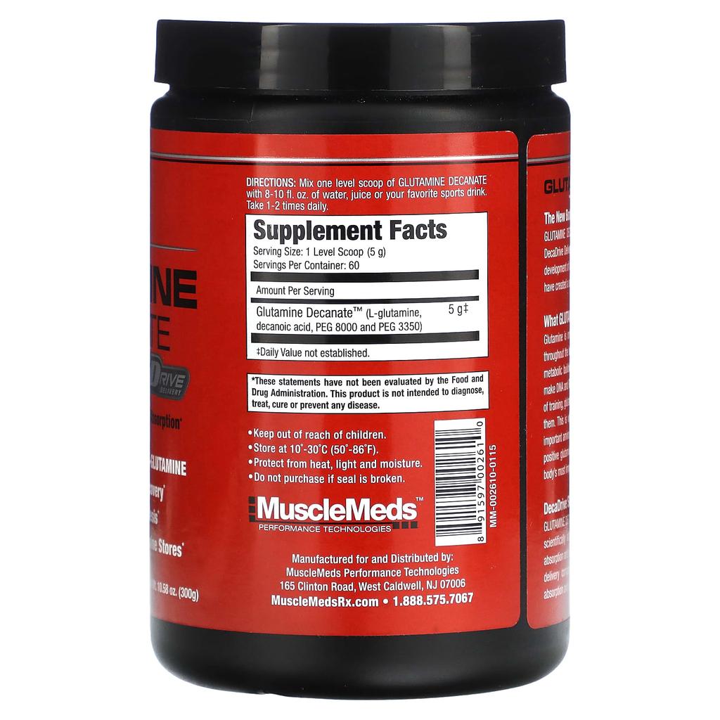 Glutamine Decanate, Unflavored, 300G (10.58Oz)