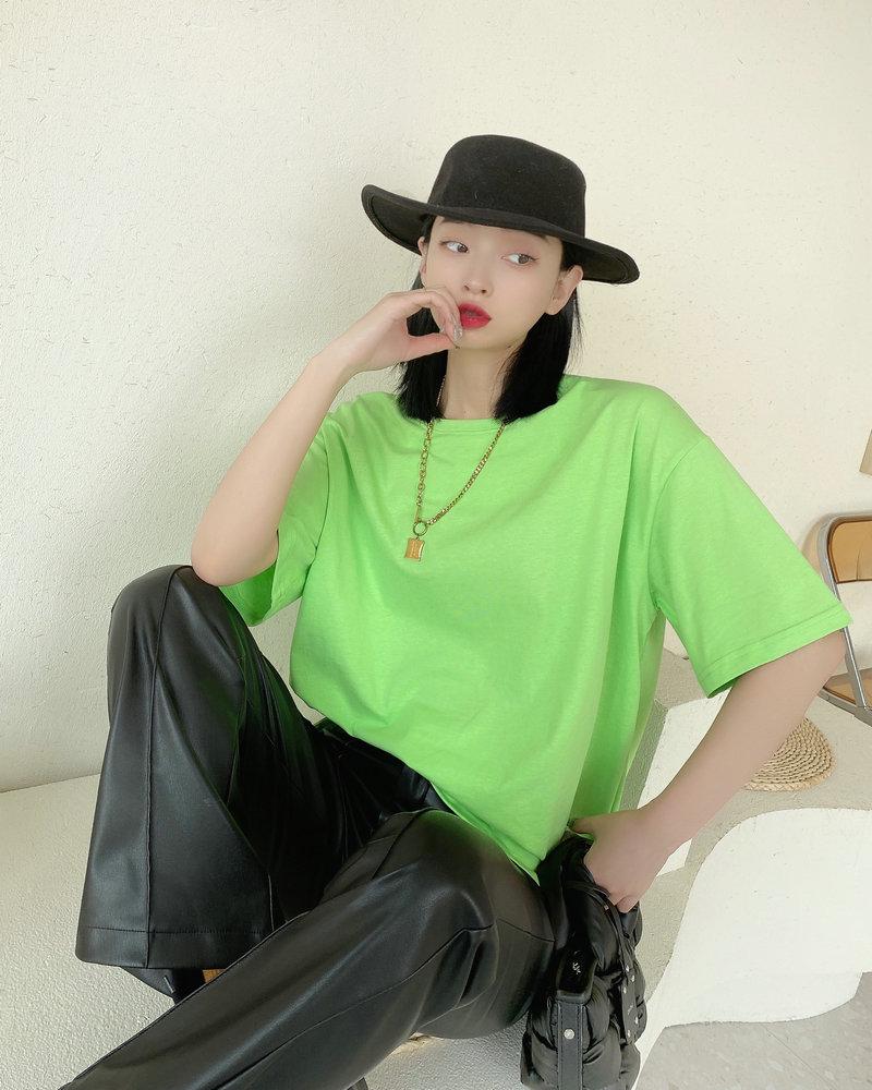 2022 European Style Women's Plus Size Casual Solid Color Short-Sleeve Summer T-Shirt