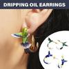 Elegant Hummingbird Enamel Earrings Sturdy Alloy Fashion Statement Pieces for Trendy Women Party and Daily Wear