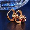 Gold Yellow Rose Color Heart Shaped Red Crystal Earrings Gift For Women Fashion Jewelry Gifts