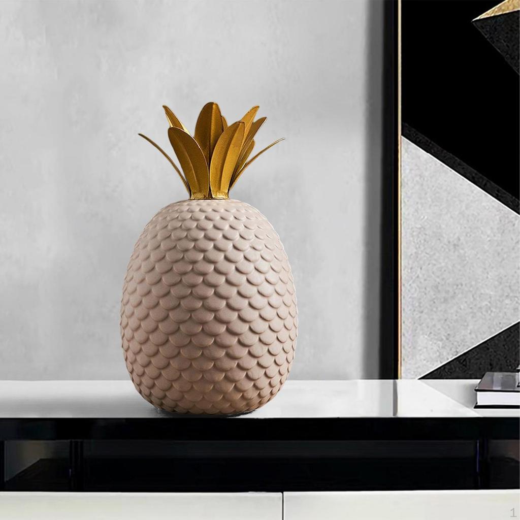 Ceramic Pineapple Shaped Ornament Nordic Gift Photography Prop for Bookshelf TV Cabinet Statue