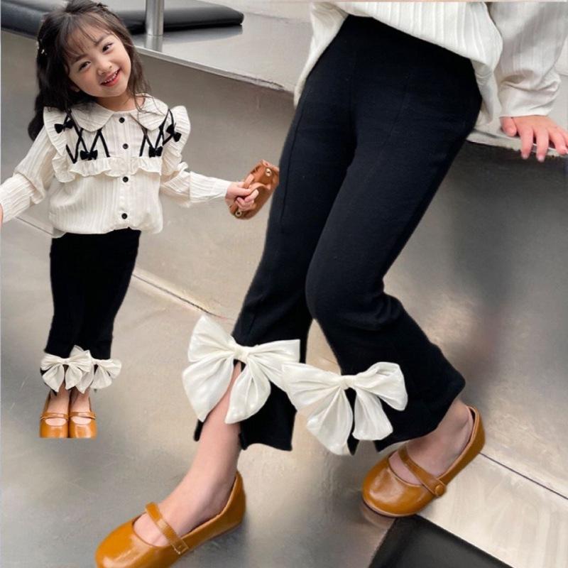 Kinder Mädchen Flare Hosen Neue Ankunft Kinder Casual Baumwolle Leggings 2-8Years Kinder Herbst Kleinkind Mädchen Schule Hosen