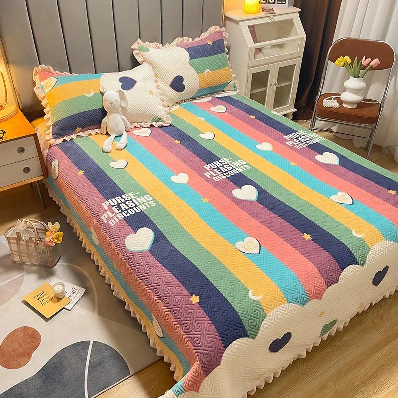 Thickened Milk Fiber Quilted Bed Cover Three Or Four Piece Suit Winter Tatami Bed Cover