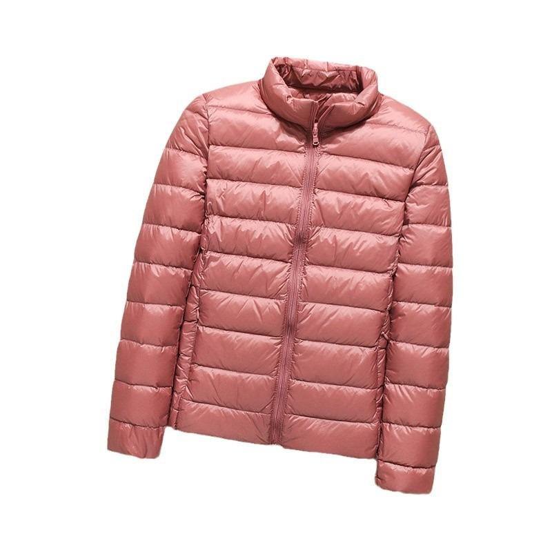 Light Down Jacket Women's Short Autumn and Winter New Stand-up Collar Large Size Lightweight White Duck Down Jacket