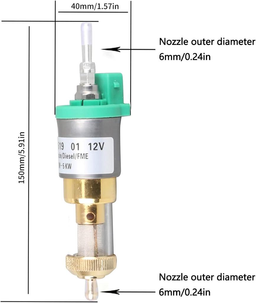 12V 22ml Leise Kraftstoffpumpe für Autoheizung 1KW-5KW Universelle Ölpumpe