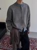 Cleanfit American Retro Two-Piece Loose Henley Cardigan for Couples