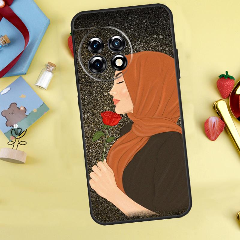 Muslim Islamic Arabic Hijab Girl Case For OnePlus 13T 13R 12 12R 15 13 11 10 10T 8T Nord 5 CE 2 3 4 Lite Nord N20 N30 Cover