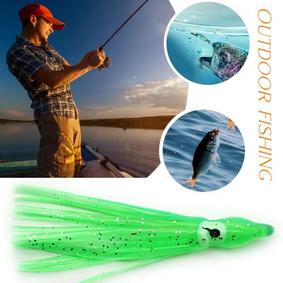 10 Stücke 9 CM/2G Weicher Tintenfischrock Köder Leuchtend Realistische Silikon Salzwasser Trolling Angeln Künstliche Glow Octopus Köder Angelzubehör