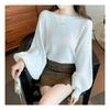 Navava Women Ribbed Round Neck Puff Long Sleeve Knit Nk2345