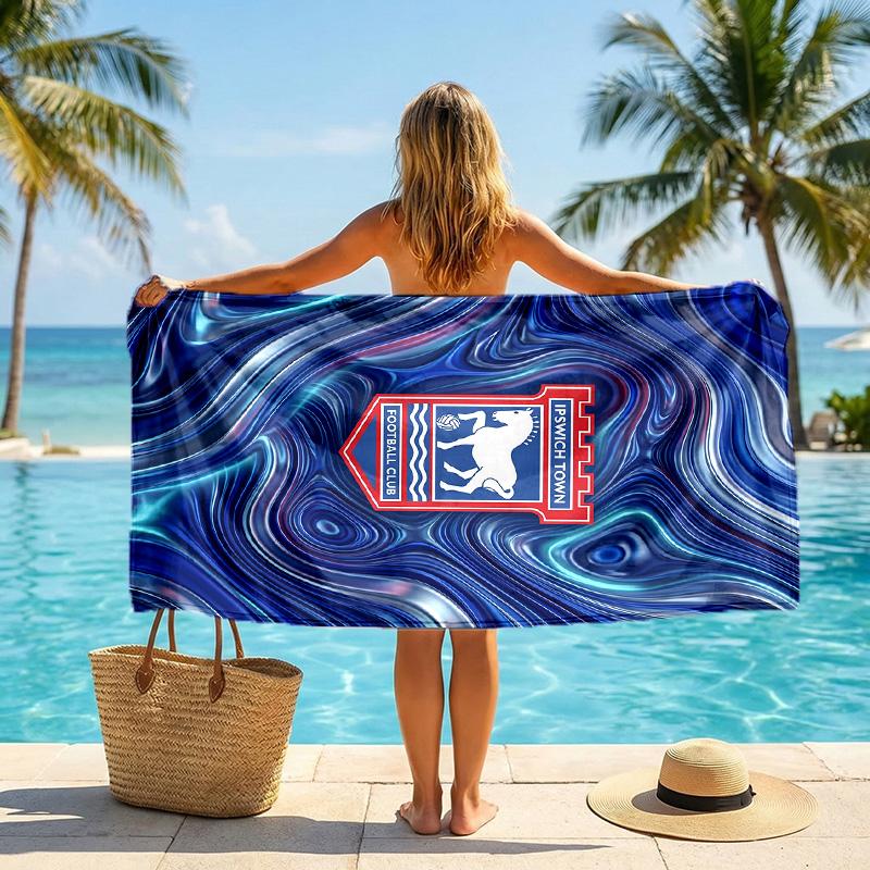 Ipswich Town Fußball Strandtuch Weiches Mikrofaser-Sommertuch Schnelltrocknendes Saugfähiges Handtuch für Strand Schwimmbad Reisen